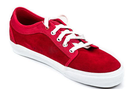 白色背景上的红色鞋子