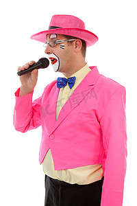 穿粉红色衣服的男小丑