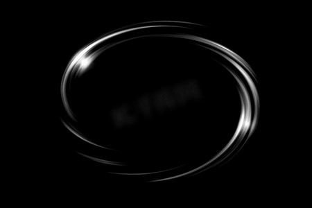 圆圈抽象摄影照片_黑色背景上带光环的发光白色圆圈，抽象背景