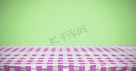 粉色和白色桌布的合成图像