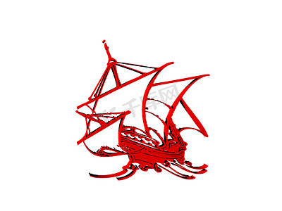 船舶和游艇的红色符号