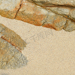 岩石纹理摄影照片_沙滩岩石纹理