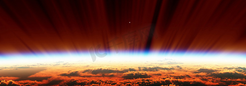 极光免扣PNG图摄影照片_太空极光的日出，3d 渲染