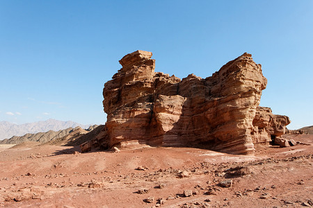 石头沙漠中风景秀丽的风化橙色岩石