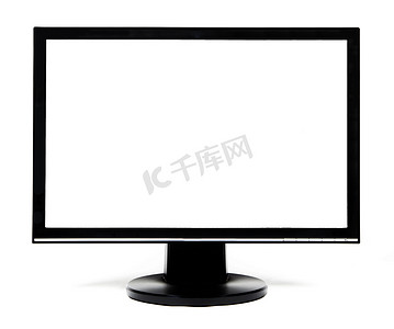 液晶电视或电脑显示器隔离在白色背景