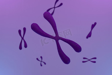 染色体抽象科学背景的 3d 渲染，3d 插图。