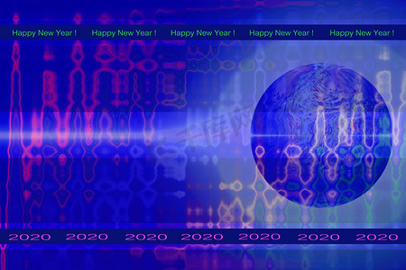 蓝色新年，空间背景