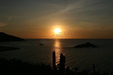 风景照摄影照片_加勒比日落