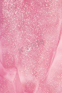 化妆品水滴摄影照片_抽象粉红色液体背景、油漆飞溅、漩涡图案和水滴、美容凝胶和化妆品质地、当代魔法艺术和科学作为豪华平面设计