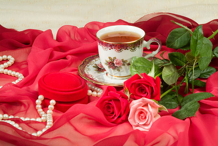杯茶和玫瑰