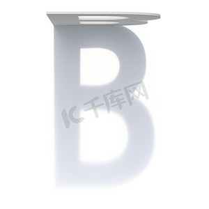 字体来源摄影照片_垂直投影字体 Letter B 3D