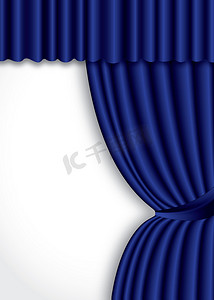 剧院观众摄影照片_与波浪的蓝色剧院丝绸帷幕背景