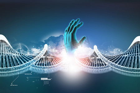 扭曲的铬 DNA 链和手模型