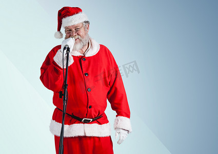 圣诞老人唱歌的数字合成