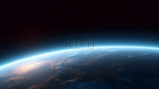 星空背景图片_太空拍摄地球大气背景