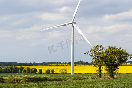 电力生产摄影照片_用于电力生产的风车