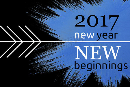黑色设计摄影照片_黑色和蓝色背景设计的新年贺词