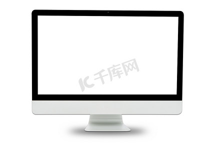 孤立的白色电脑显示器