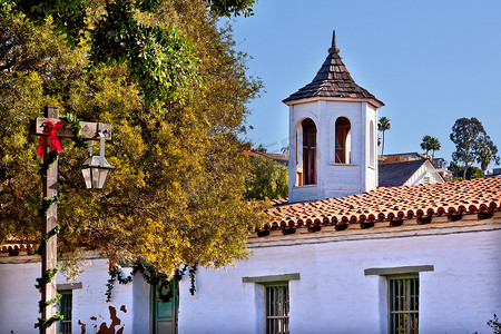 Casa de Estudillo 旧圣地亚哥镇屋顶冲天炉加利福尼亚
