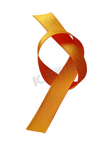白色背景上的橙色丝带，设计元素