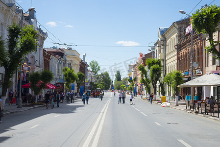 以古比雪夫命名的历史街道在萨马拉，俄罗斯。