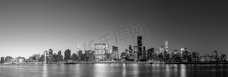 曼哈顿中城的天际线全景