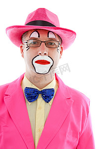 粉红色男小丑肖像