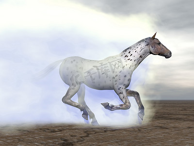 马在云端奔腾 — 3D渲染