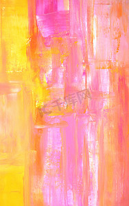 粉色室内设计摄影照片_粉色和黄色抽象艺术绘画