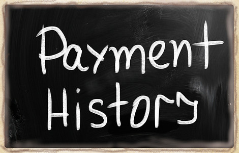 支付支付页面摄影照片_黑板上用白色粉笔手写的“付款历史”
