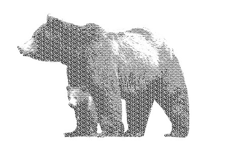 熊这个词混合成熊的形象，带有排版风格，iso