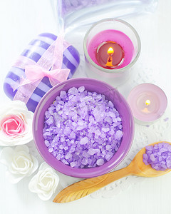 紫色首页摄影照片_海盐和肥皂