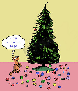 圣诞树和猫