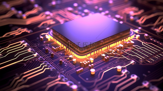 电子紫色背景图片_科技电子电路芯片