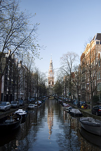 天津南运河摄影照片_运河尽头的阿姆斯特丹教堂