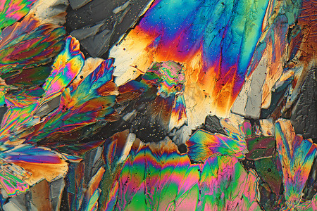 晶体纹理摄影照片_显微镜下的糖晶体
