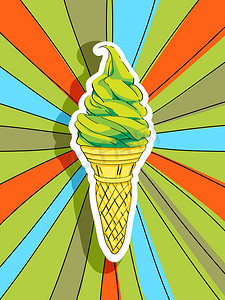 冰淇淋卡通背景摄影照片_波普艺术冰淇淋