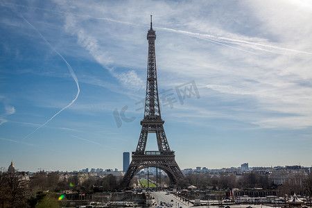 晶格渐变球体摄影照片_埃菲尔铁塔在巴黎