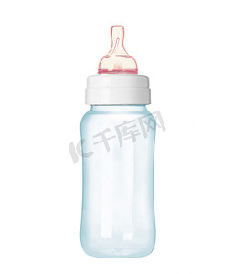 孤立在白色背景上的婴儿奶瓶