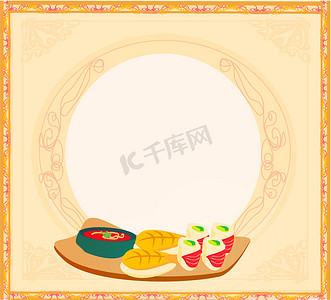 工业风网站ui模板摄影照片_日本传统食物菜单模板