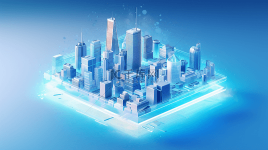 城市虚拟背景图片_3D立体城市模型概念