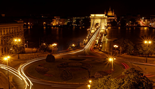 匈牙利链桥的夜景