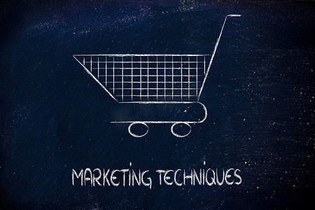 购物车，营销技术和策略的象征