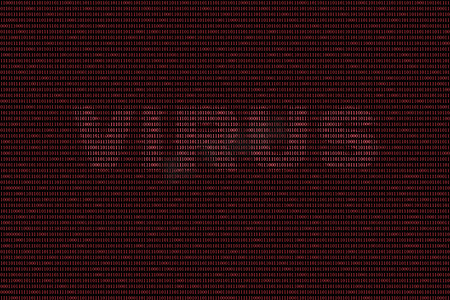 红色二进制计算机代码背景，带有病毒一词