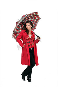 打伞的时尚女人