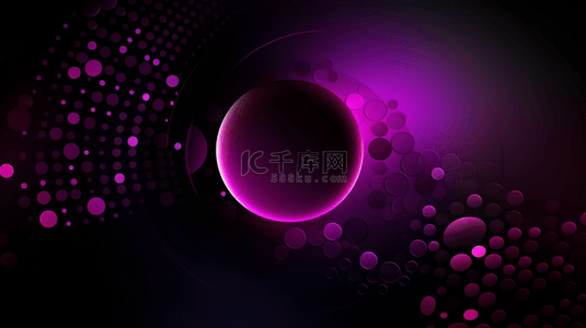 圆点背景图片_带有粉红色圆点的紫色和黑色抽象背景