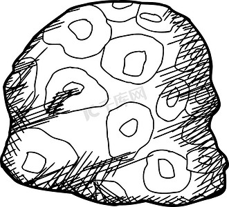 手绘卡通卡通摄影照片_球粒流纹岩岩石概况