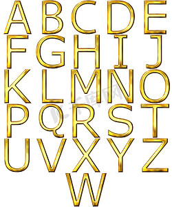 3d字体摄影照片_3D 金色字母表