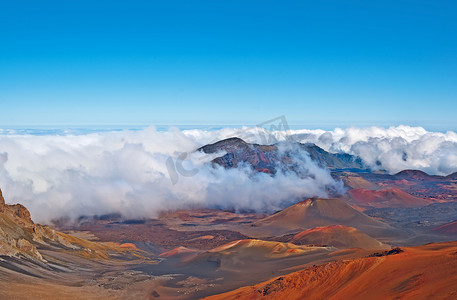 哈雷摄影照片_夏威夷哈雷阿卡拉火山和火山口毛伊岛