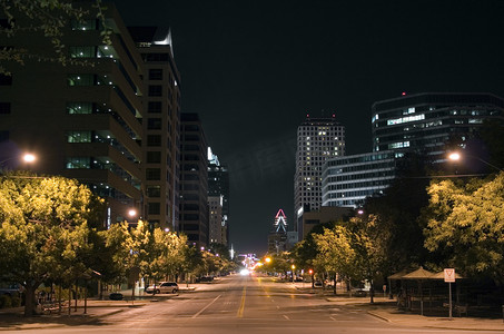 德克萨斯州奥斯汀市中心的夜景